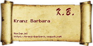 Kranz Barbara névjegykártya